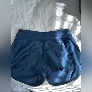 4” navy blue speed up lululemon shorts